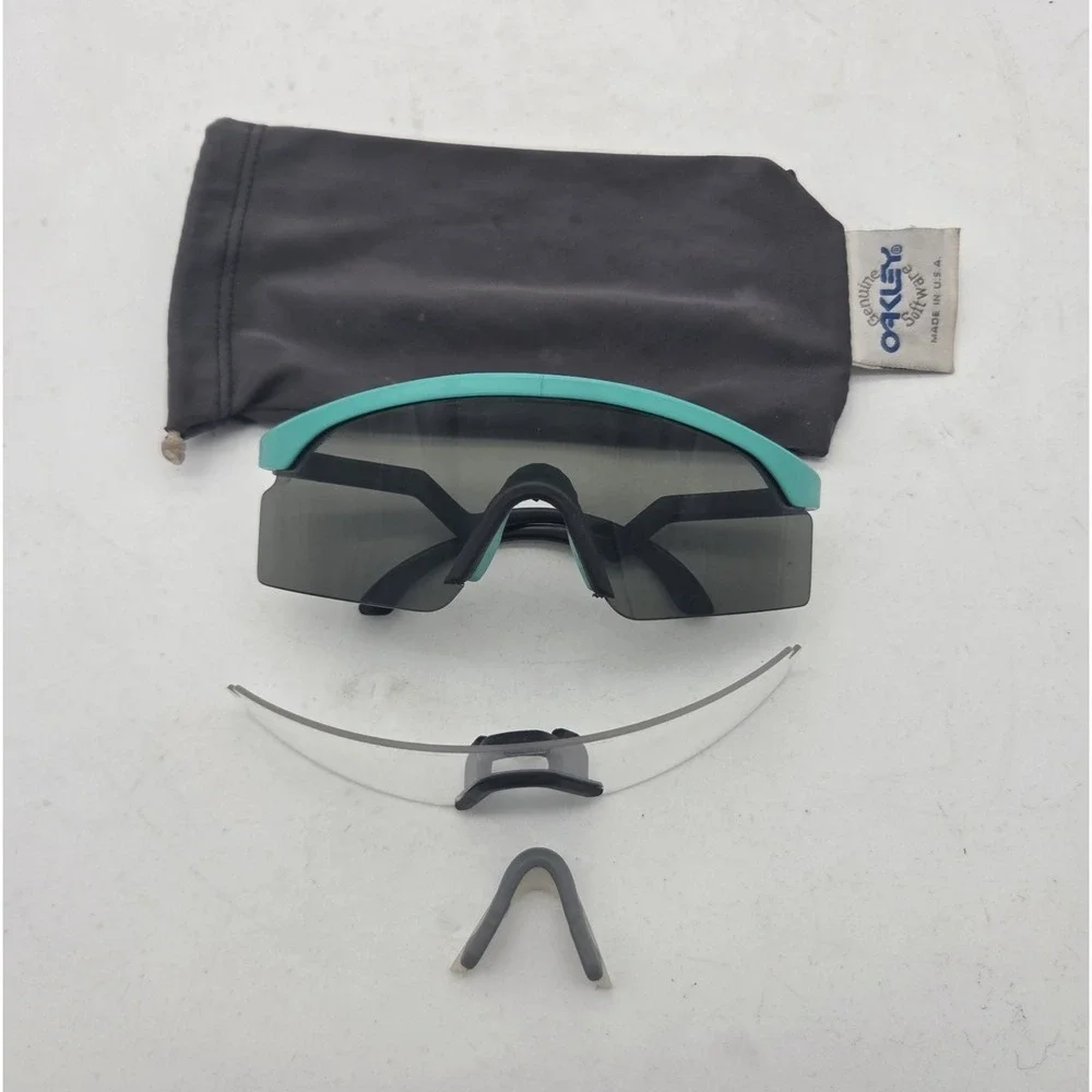 Vintage Original 80s 90s Oakley Razor Blades Sunglasses W/ Extra Nosepiece Lens